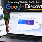 Estimating website traffic from Google Discover using clicks, impressions, CTR, and Google Search Console analytics.
